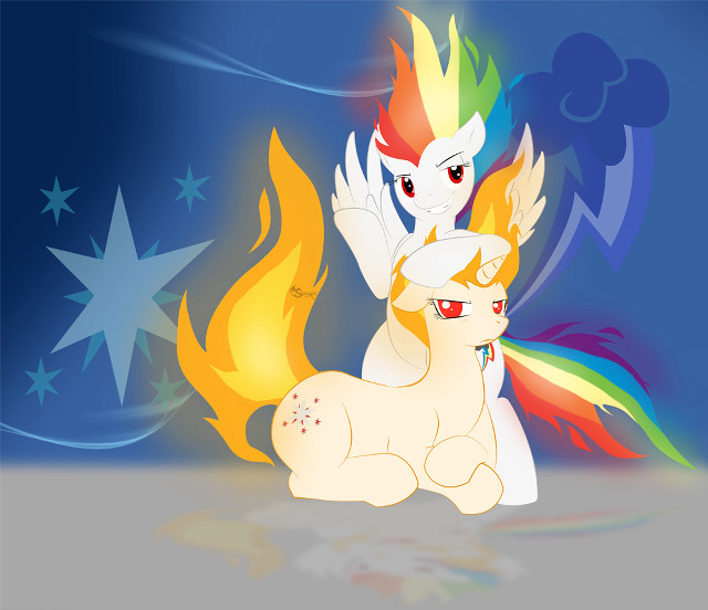 Rainbow pony white pony blue free wallpaper for desktop - medium preview image