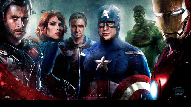 Avengers group dark background red free wallpaper for desktop - medium preview image