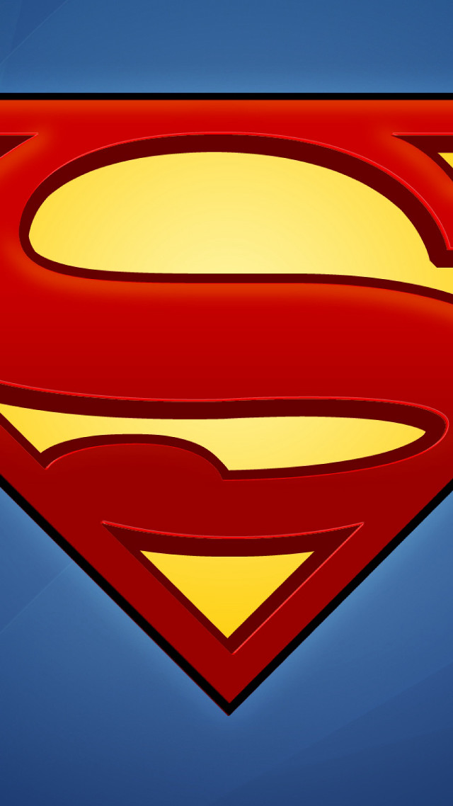 Superman logo blue background yellow #2 free wallpaper for mobile - medium preview image