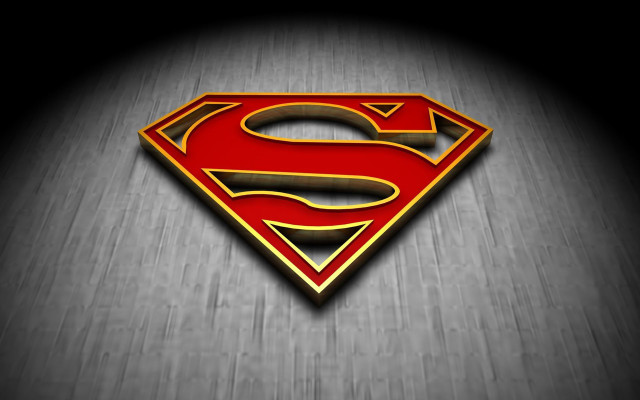 Superman logo wooden floor dark free wallpaper for desktop - medium preview image