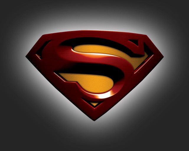 Superman logo dark background light #2 free wallpaper for desktop - medium preview image