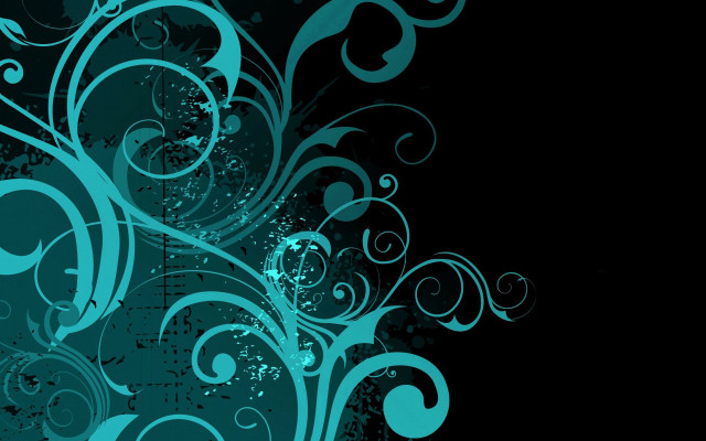 Blue black background swirls bubbles #3 free wallpaper for desktop - medium preview image