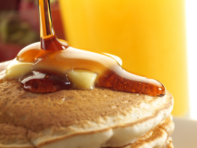 Pancakes syrup butter orange juice free wallpaper for desktop - medium preview image