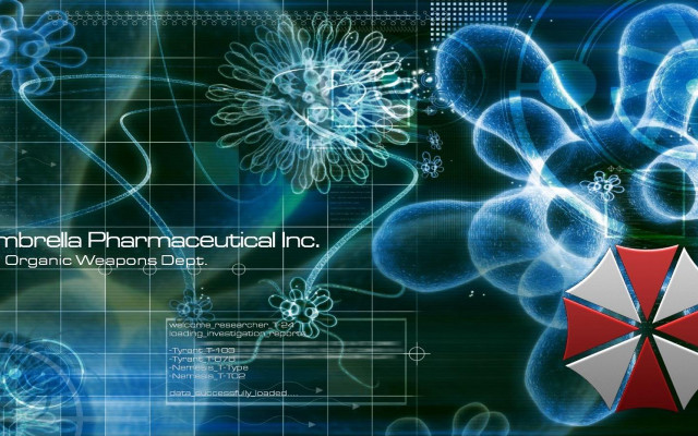 Red white umbrella blue flowers free wallpaper for desktop - medium preview image