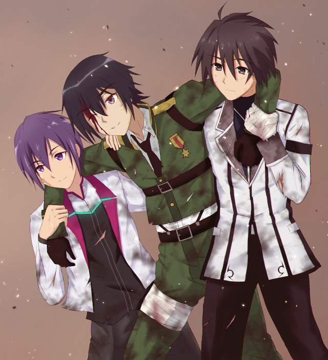 Anime characters sky stars snowflakes free wallpaper for tablet - medium preview image