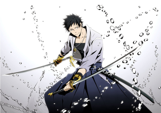 Man holding swords long skirt free wallpaper for desktop - medium preview image