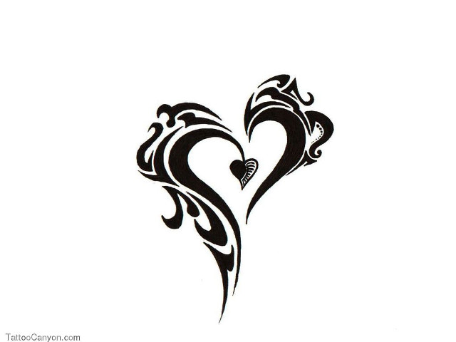 Heart tattoo design flower side free wallpaper for desktop - medium preview image
