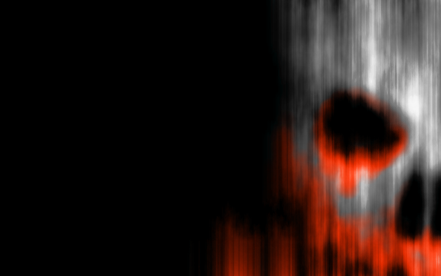 Red black skull chromatic aberration free wallpaper for desktop - medium preview image