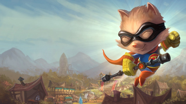 Cat costume flying town sky free wallpaper for desktop - medium preview image