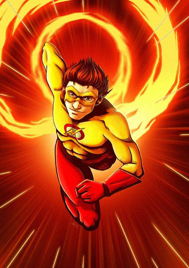 Cartoon character flying fireball ring free wallpaper for mobile - medium preview image