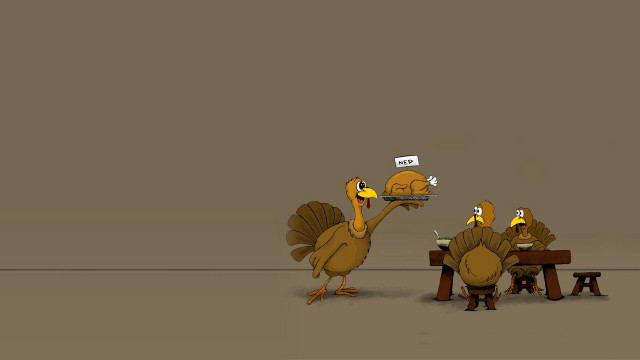 Cartoon turkey eating food turkey #2 free wallpaper for desktop - medium preview image