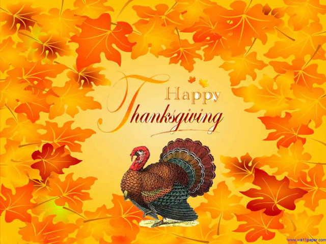 Turkey happy thanksgiving card leaves free wallpaper for desktop - medium preview image