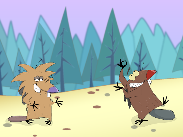 Cartoon furry animals playing snow free wallpaper for desktop - medium preview image