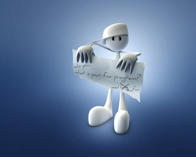 White cartoon character holding paper free wallpaper for desktop - medium preview image