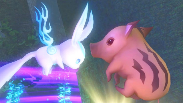 Animated animals forest nighttime lights free wallpaper for desktop - medium preview image