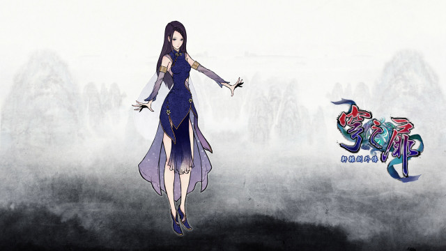 Woman blue dress white background free wallpaper for desktop - medium preview image