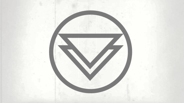 White gray logo triangle middle free wallpaper for desktop - medium preview image