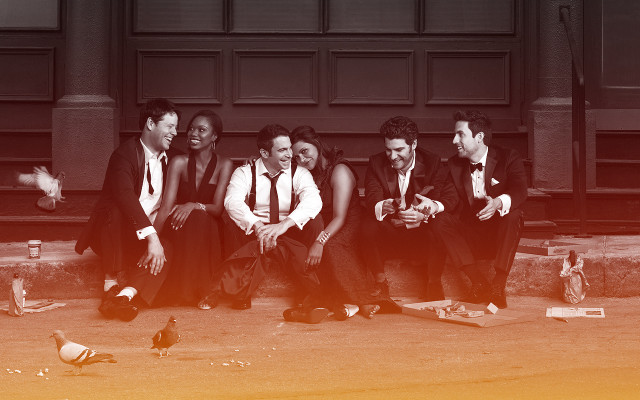 People sitting building pigeons ground free wallpaper for desktop - medium preview image