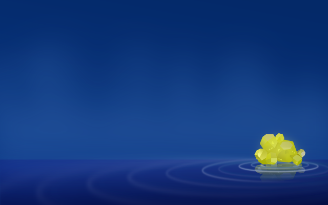 Yellow object floating blue water free wallpaper for desktop - medium preview image