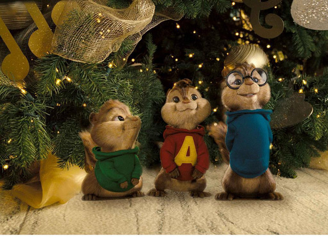 Chipmunks christmas tree number back free wallpaper for desktop - medium preview image