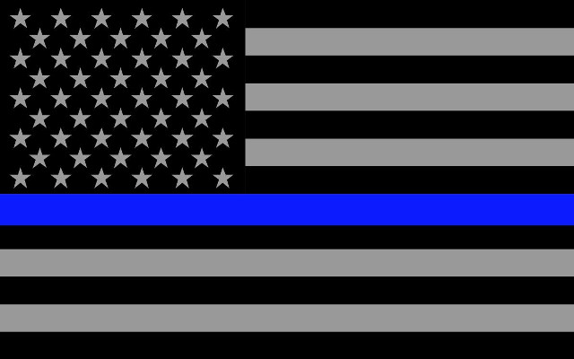 Thin blue line american flag free wallpaper for desktop - medium preview image