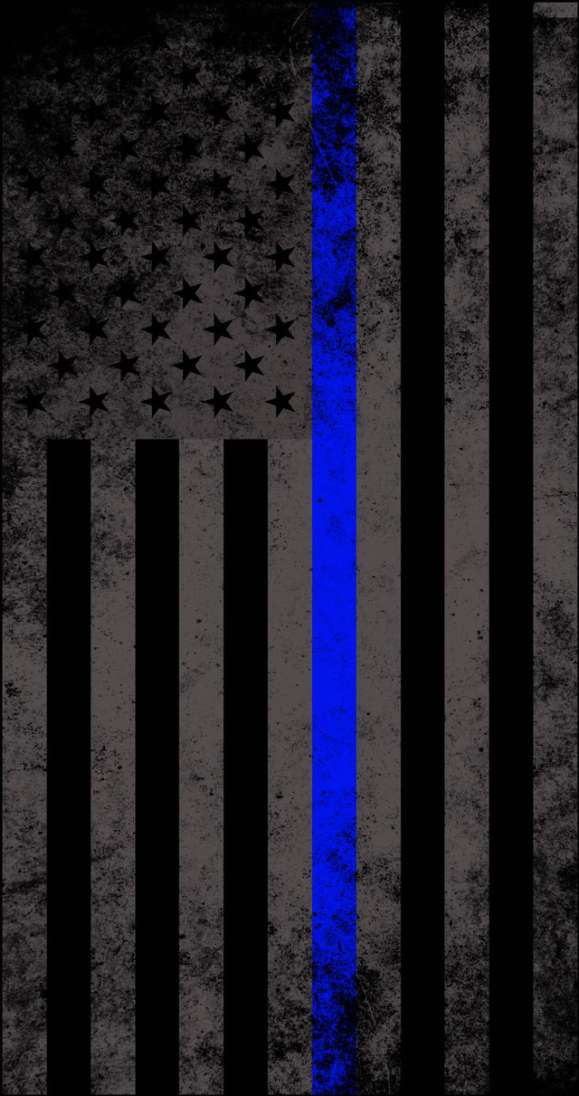 Thin blue line black background free wallpaper for mobile - medium preview image