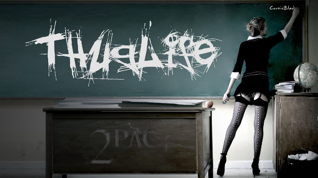 Woman black dress stockings chalkboard free wallpaper for desktop - medium preview image