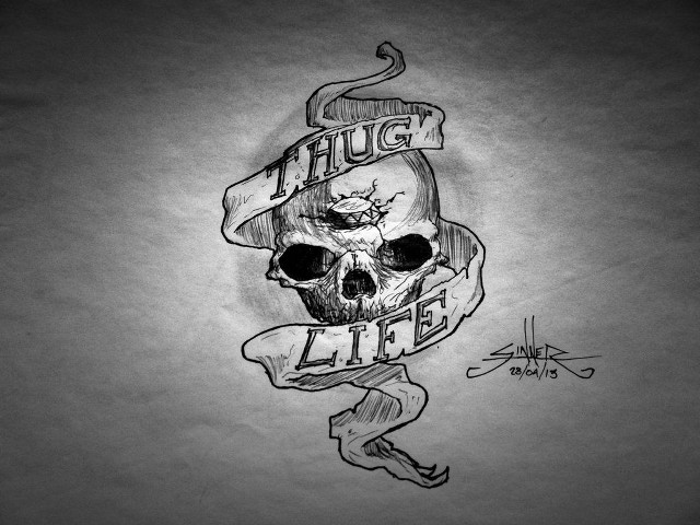Skull banner snake drawing head free wallpaper for desktop - medium preview image