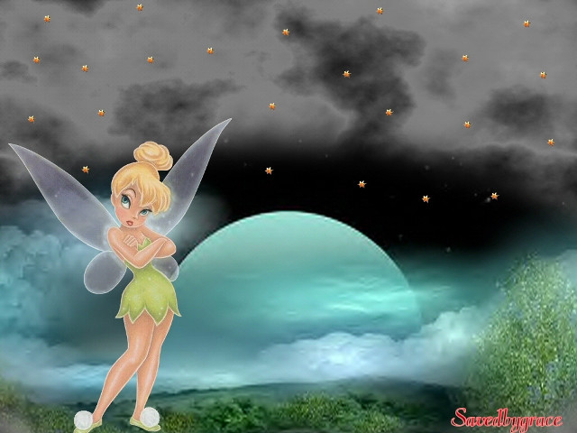 Cartoon fairy green dress yellow free wallpaper for desktop - medium preview image