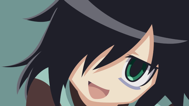 Anime character green eyes black free wallpaper for desktop - medium preview image
