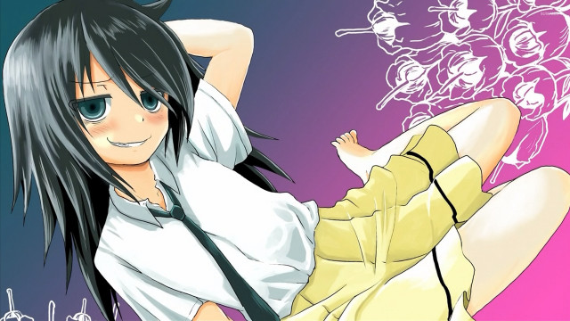 Girl blackhair whiteshirt tie purple free wallpaper for desktop - medium preview image