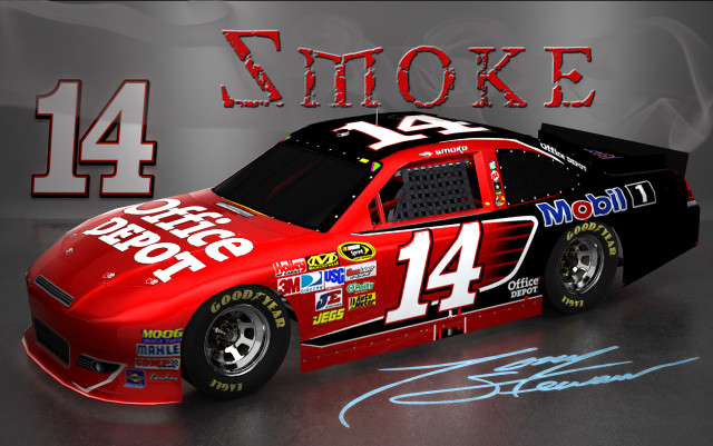Red car 14 smoke sots free wallpaper for desktop - medium preview image