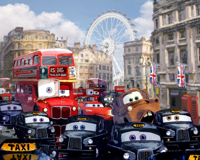 Cars cartoon character road ferris free wallpaper for desktop - medium preview image