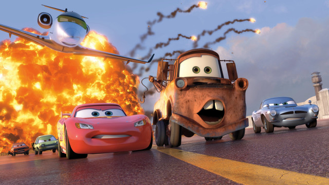 Cartoon character fireball cars road free wallpaper for desktop - medium preview image