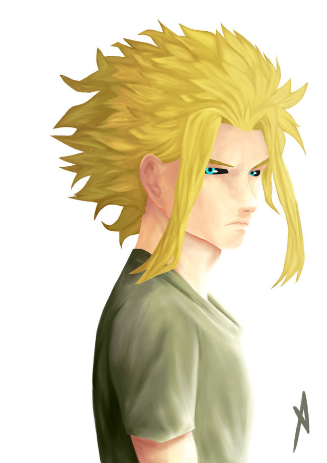 Blonde man blue eyes green free wallpaper for mobile - medium preview image