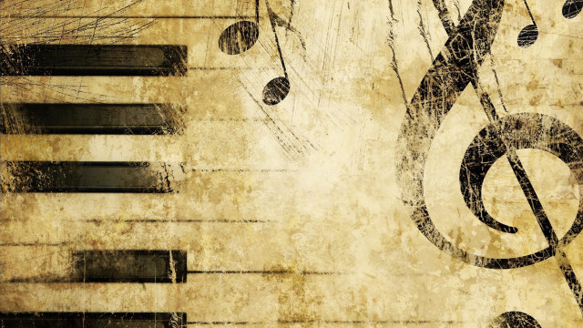 Grungy piano musical notes trebles #5 free wallpaper for desktop - medium preview image
