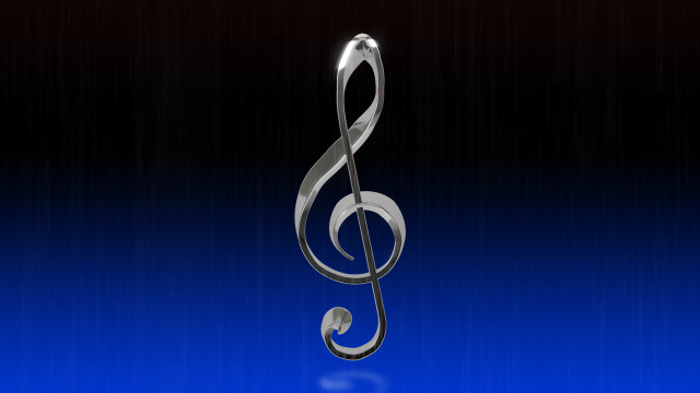 Silver treble blue black white free wallpaper for desktop - medium preview image