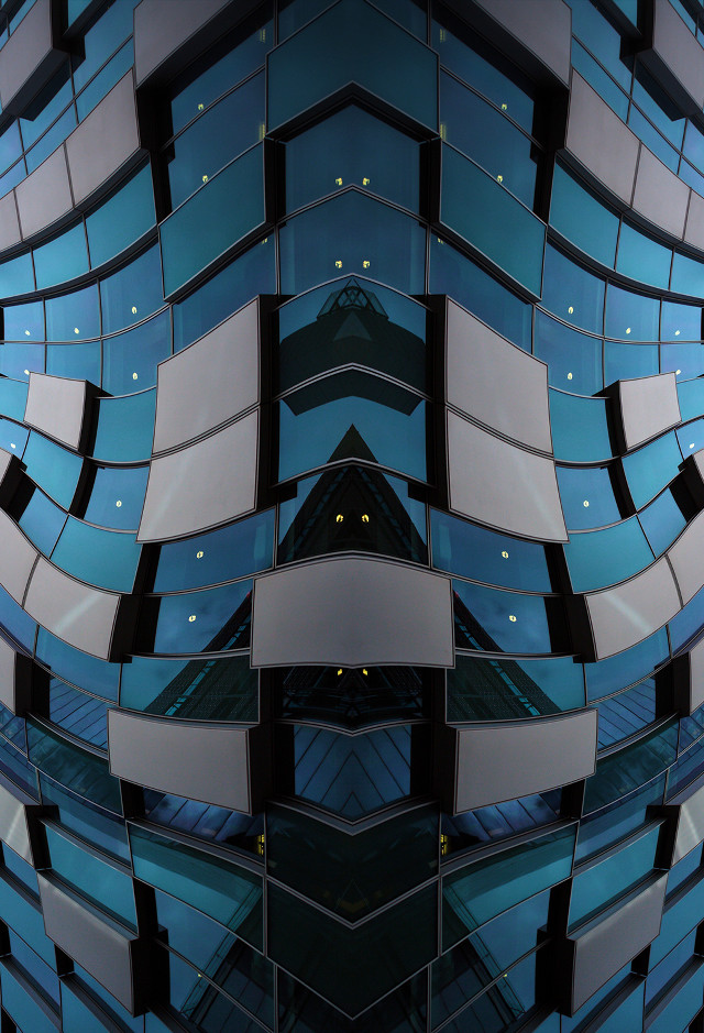 Large building mirror clock side free wallpaper for mobile - medium preview image