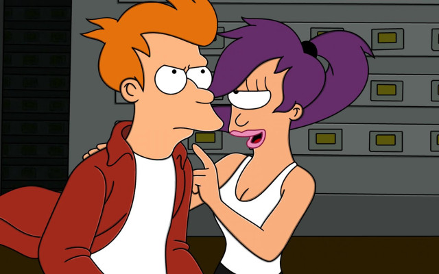 Cartoon man woman kissing server free wallpaper for desktop - medium preview image