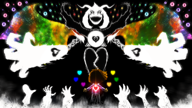 People reaching colorful creature heart free wallpaper for desktop - medium preview image