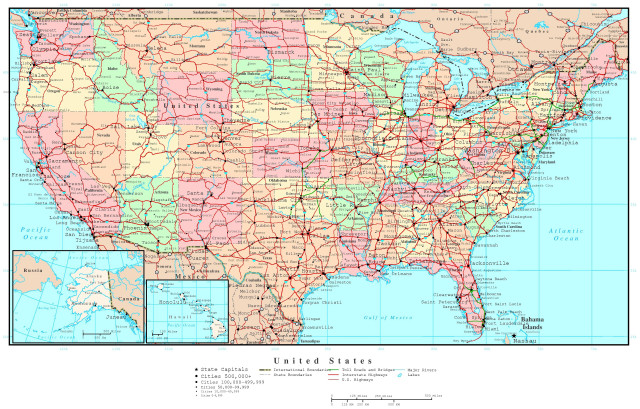 Map united states roads major free wallpaper for desktop - medium preview image