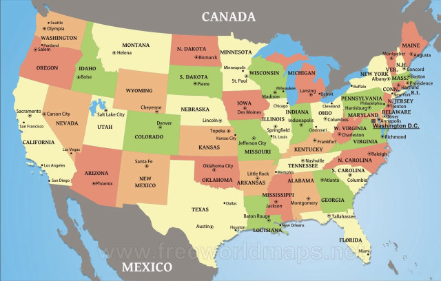 Map united states labeled red #2 free wallpaper for desktop - medium preview image