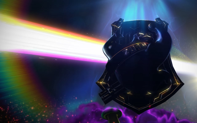 Rainbow light shield black background free wallpaper for desktop - medium preview image