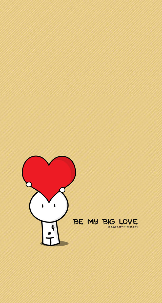 Cartoon character holding heart be #2 free wallpaper for mobile - medium preview image