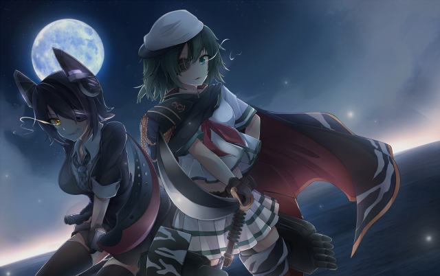 Anime characters full moon background #2 free wallpaper for desktop - medium preview image