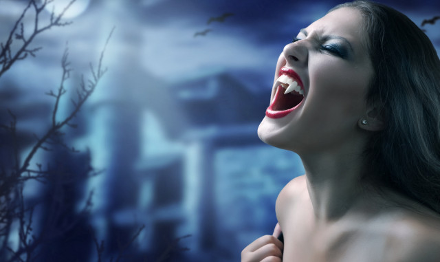 Woman mouth open creepy face #2 free wallpaper for desktop - medium preview image