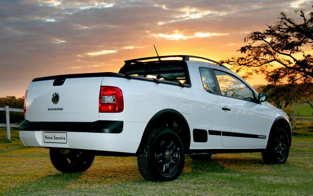 White truck parked field sunset free wallpaper for desktop - medium preview image