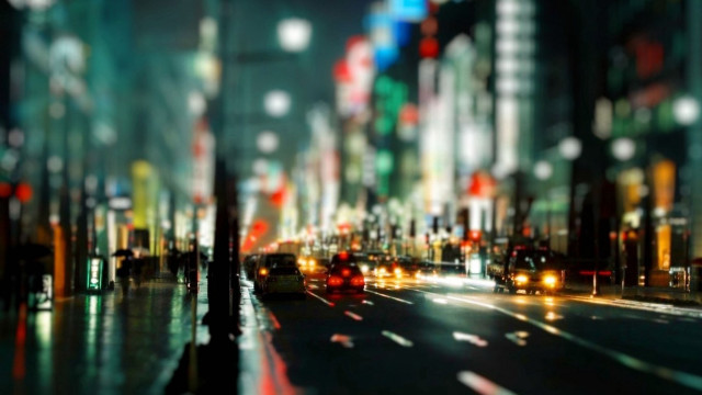 City street traffic night lights #13 free wallpaper for desktop - medium preview image