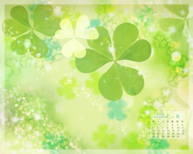 Calendar four leaf clover green free wallpaper for desktop - medium preview image