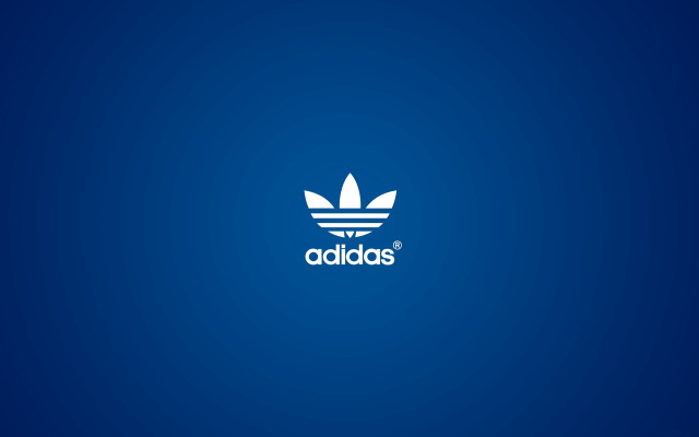 Blue background white adidas logo #4 free wallpaper for desktop - medium preview image